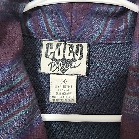 Coco Blues Blazer Sweater Womens Medium Purple Single Button Long Sleeve - Picture 3 of 5